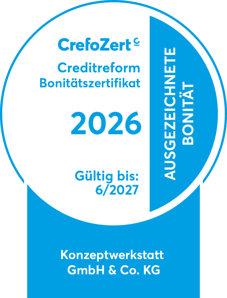Creditreform Bonitätszertifikat 2025 für Ausgezeichnete Bonität