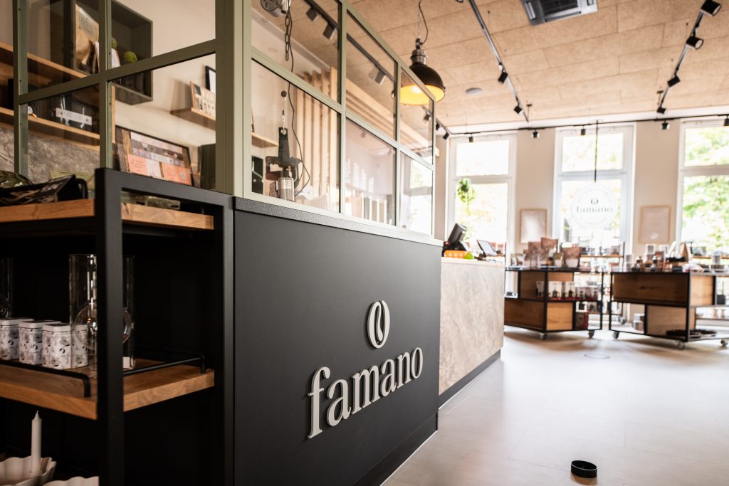Kaffeemanufaktur famano Eindrücke Ladenbau und Marketing der Konzeptwerkstatt